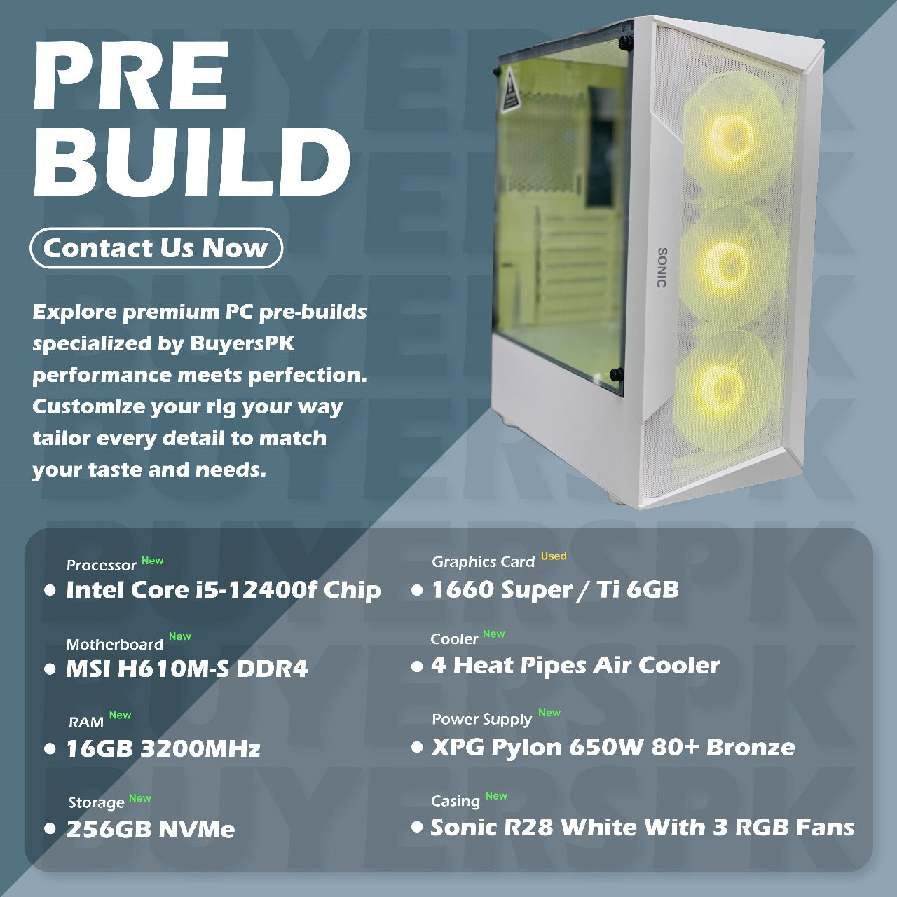 Intel Pre build Core i5 12400F With GTX 1660 Super/Ti 6GB Intel Pre build Core i5 12400F With GTX 1660 Super/Ti 6GB